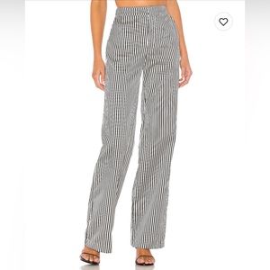 NWOT NBD Lucy Striped Satin Pant Sz XS